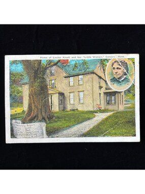 Antique Postcard 1920s Louisa May Alcott Orchard House Concord MA Little Women